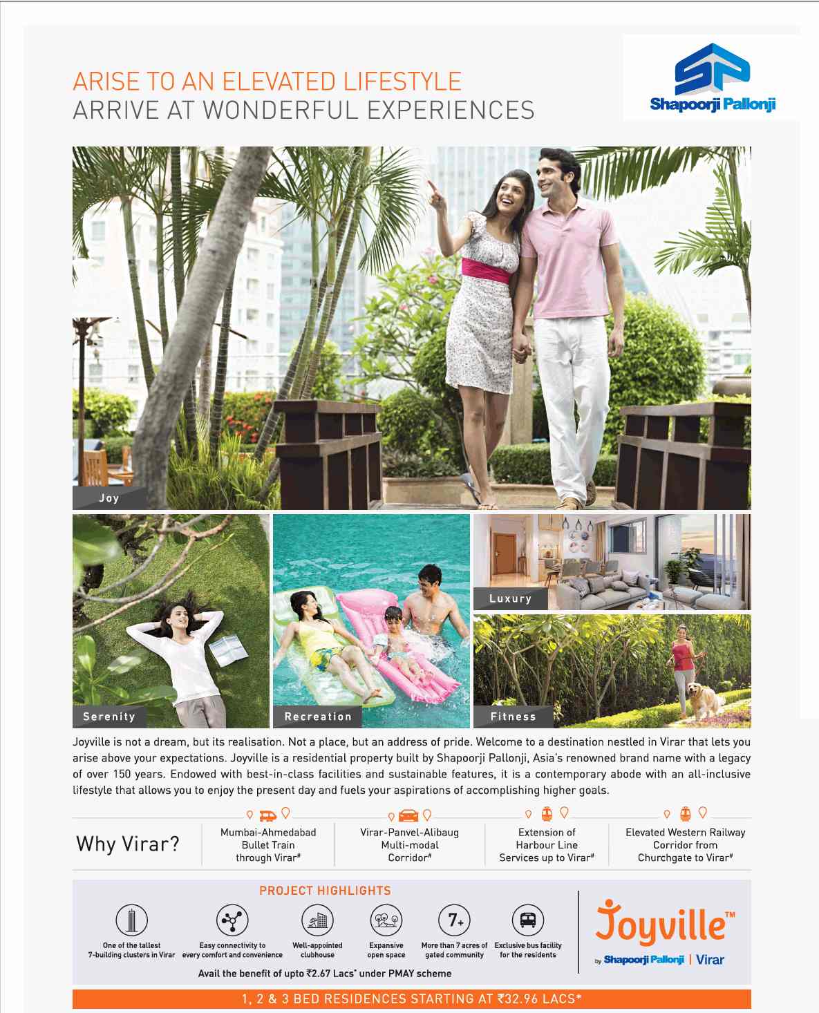 Arise to an elevated lifestyle & arrive at wonderful experiences at Shapoorji Pallonji Joyville in Mumbai